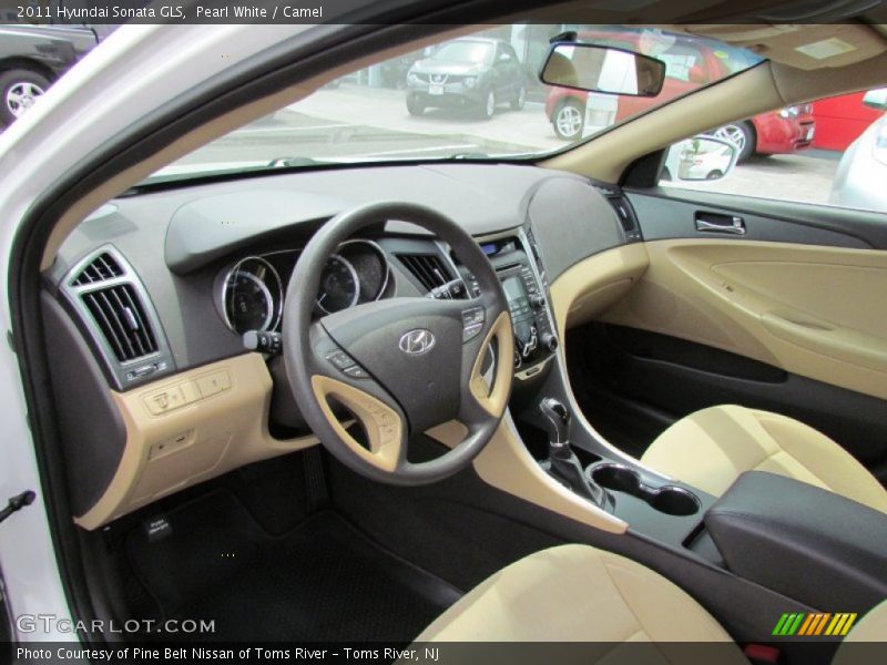 Pearl White / Camel 2011 Hyundai Sonata GLS