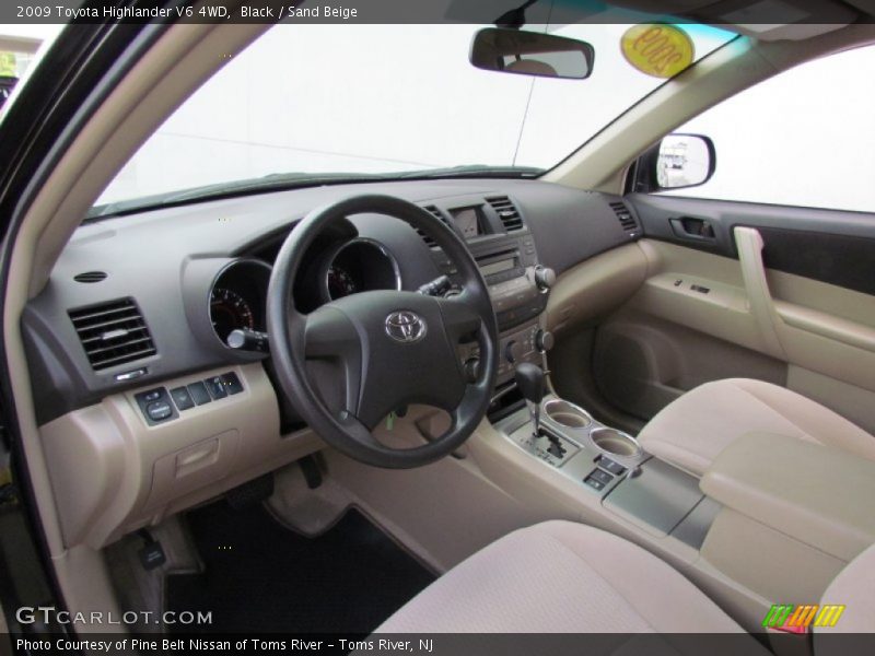 Black / Sand Beige 2009 Toyota Highlander V6 4WD