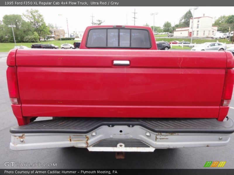 Ultra Red / Grey 1995 Ford F350 XL Regular Cab 4x4 Plow Truck