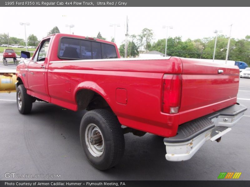 Ultra Red / Grey 1995 Ford F350 XL Regular Cab 4x4 Plow Truck