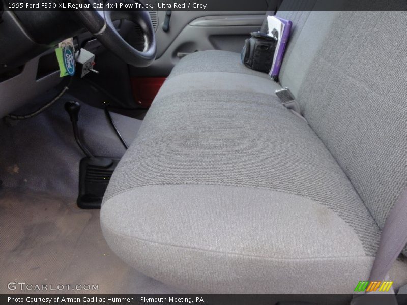 Ultra Red / Grey 1995 Ford F350 XL Regular Cab 4x4 Plow Truck