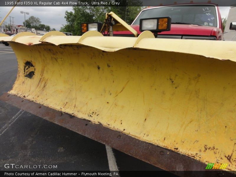 Ultra Red / Grey 1995 Ford F350 XL Regular Cab 4x4 Plow Truck