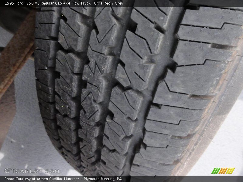 Ultra Red / Grey 1995 Ford F350 XL Regular Cab 4x4 Plow Truck