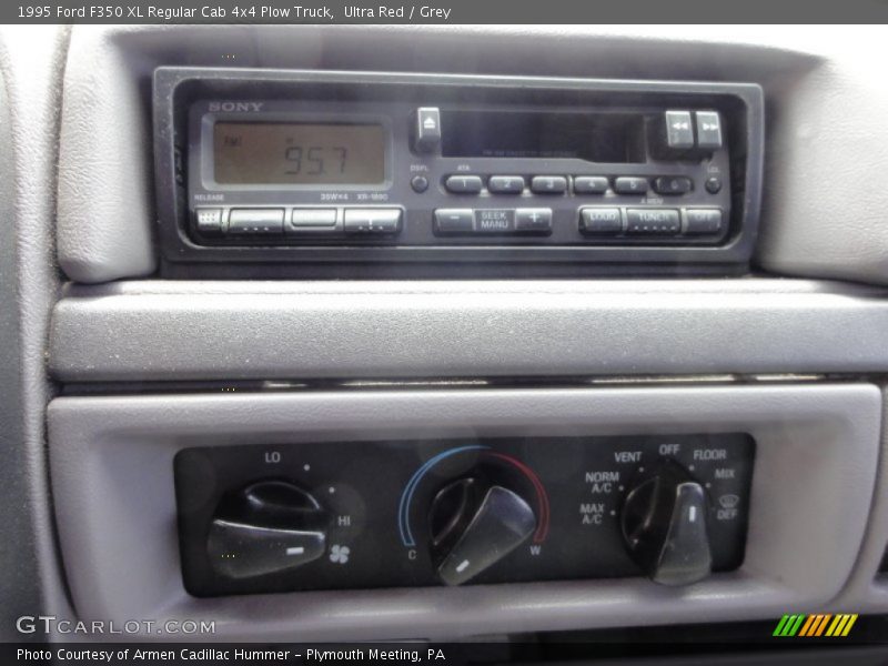 Ultra Red / Grey 1995 Ford F350 XL Regular Cab 4x4 Plow Truck