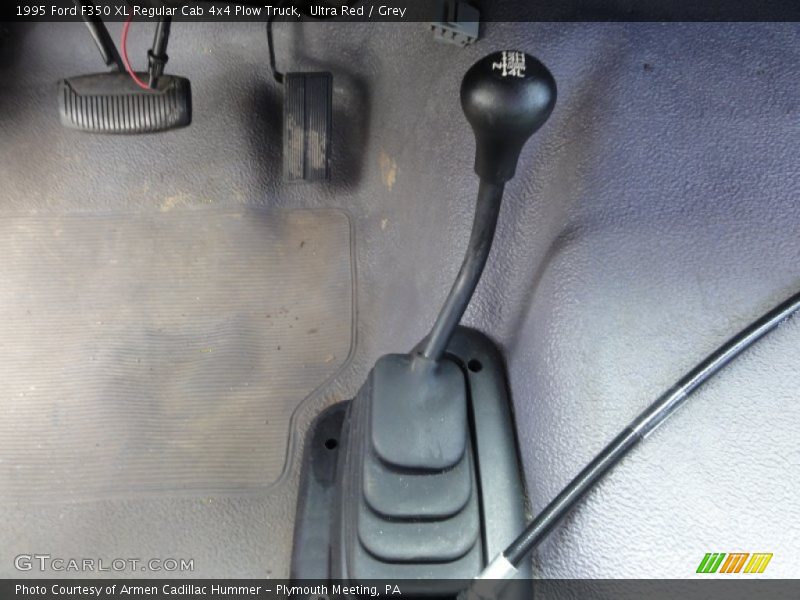 Ultra Red / Grey 1995 Ford F350 XL Regular Cab 4x4 Plow Truck