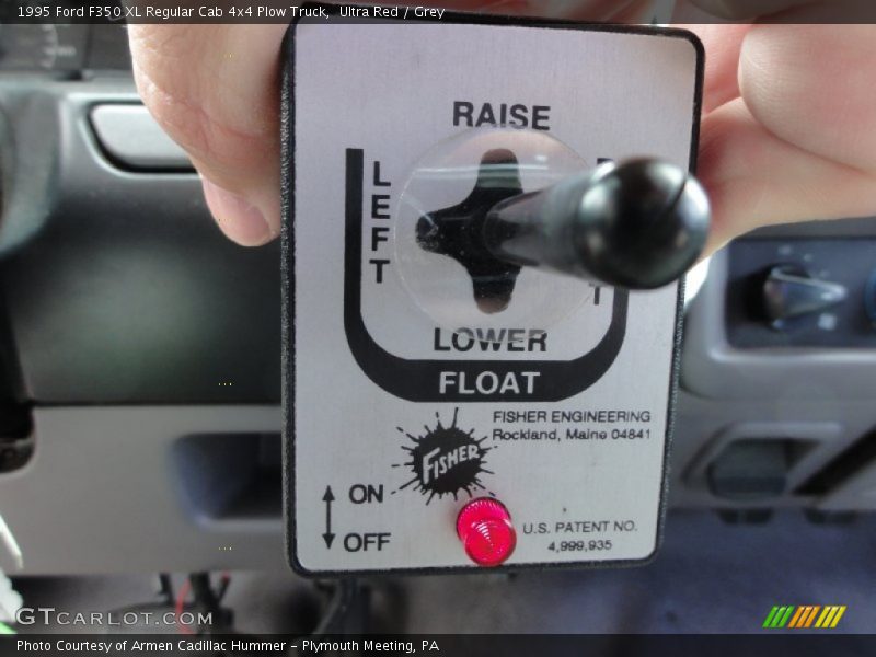 Ultra Red / Grey 1995 Ford F350 XL Regular Cab 4x4 Plow Truck