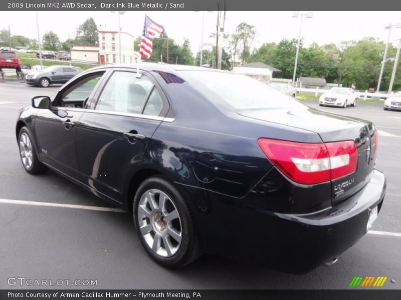 Dark Ink Blue Metallic / Sand 2009 Lincoln MKZ AWD Sedan