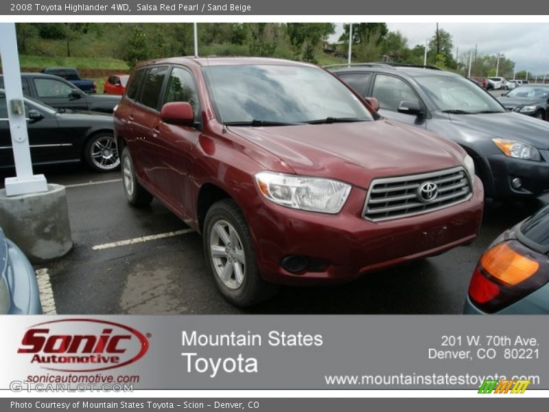 Salsa Red Pearl / Sand Beige 2008 Toyota Highlander 4WD