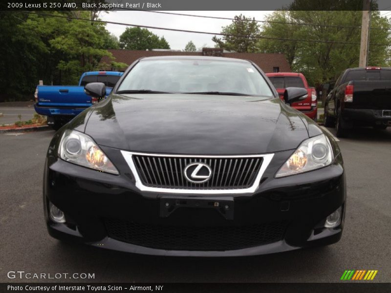 Black Sapphire Pearl / Black 2009 Lexus IS 250 AWD