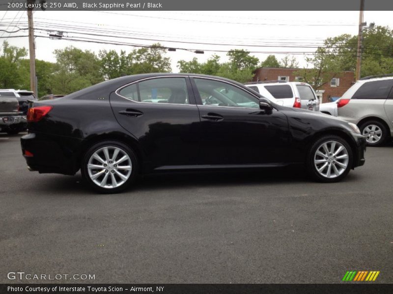 Black Sapphire Pearl / Black 2009 Lexus IS 250 AWD