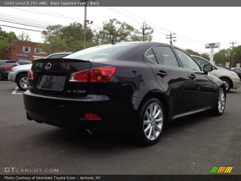 Black Sapphire Pearl / Black 2009 Lexus IS 250 AWD