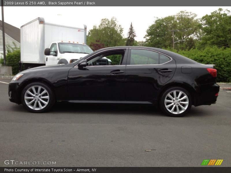 Black Sapphire Pearl / Black 2009 Lexus IS 250 AWD