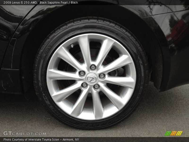 Black Sapphire Pearl / Black 2009 Lexus IS 250 AWD