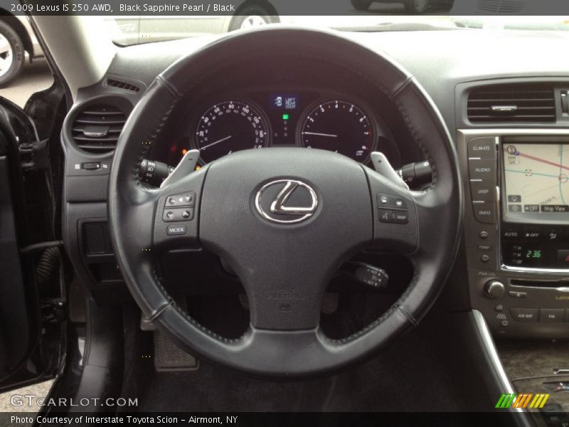 Black Sapphire Pearl / Black 2009 Lexus IS 250 AWD