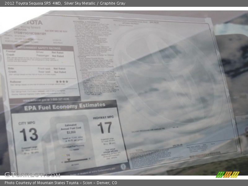 Silver Sky Metallic / Graphite Gray 2012 Toyota Sequoia SR5 4WD