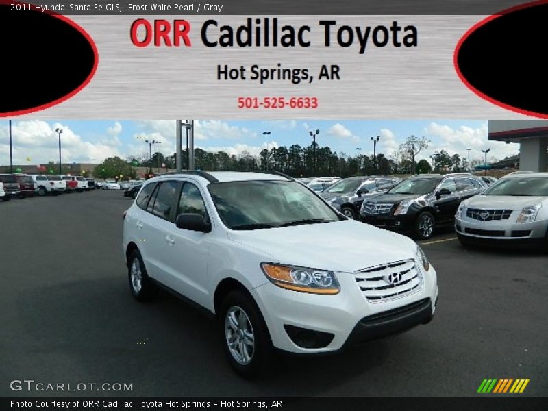 Frost White Pearl / Gray 2011 Hyundai Santa Fe GLS