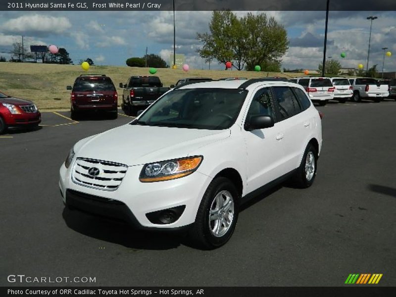 Frost White Pearl / Gray 2011 Hyundai Santa Fe GLS
