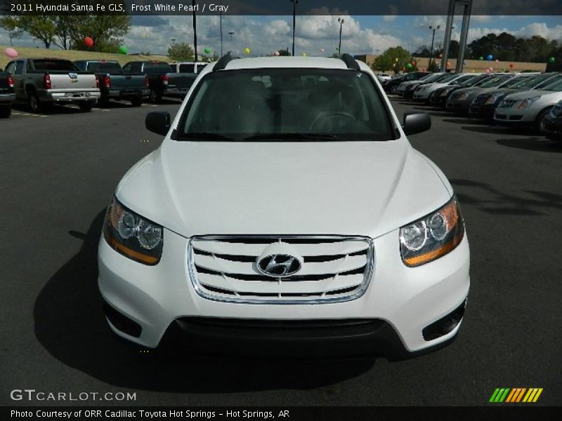 Frost White Pearl / Gray 2011 Hyundai Santa Fe GLS