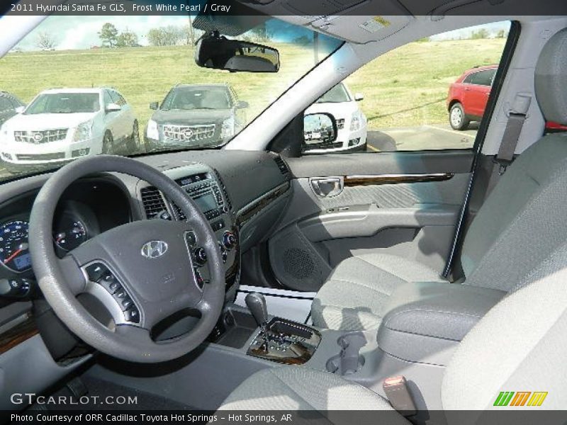 Frost White Pearl / Gray 2011 Hyundai Santa Fe GLS
