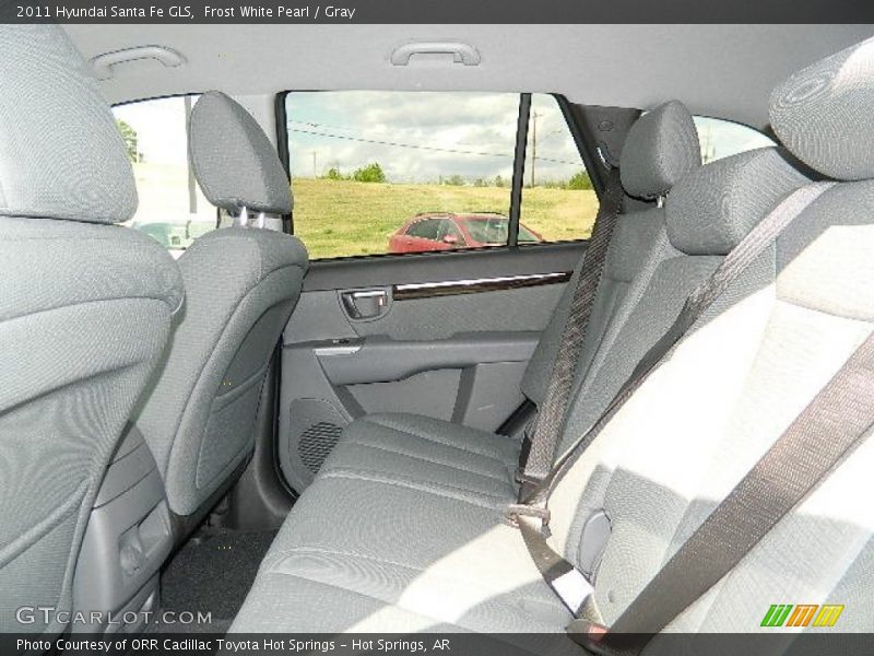 Frost White Pearl / Gray 2011 Hyundai Santa Fe GLS