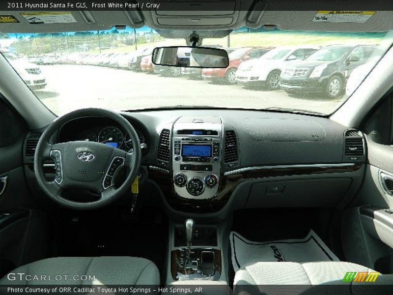 Frost White Pearl / Gray 2011 Hyundai Santa Fe GLS