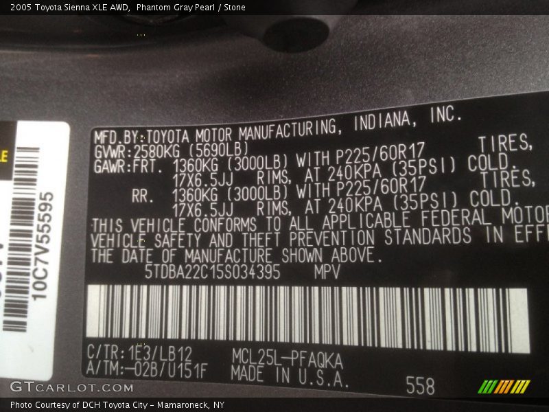 Phantom Gray Pearl / Stone 2005 Toyota Sienna XLE AWD