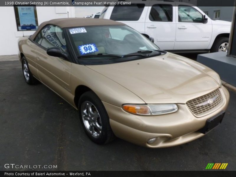 Champagne Pearl Metallic / Camel 1998 Chrysler Sebring JXi Convertible