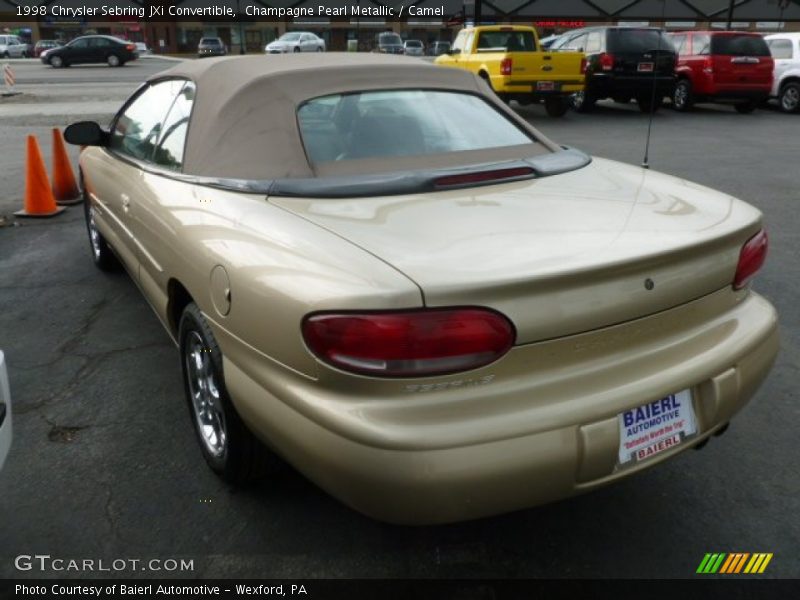 Champagne Pearl Metallic / Camel 1998 Chrysler Sebring JXi Convertible