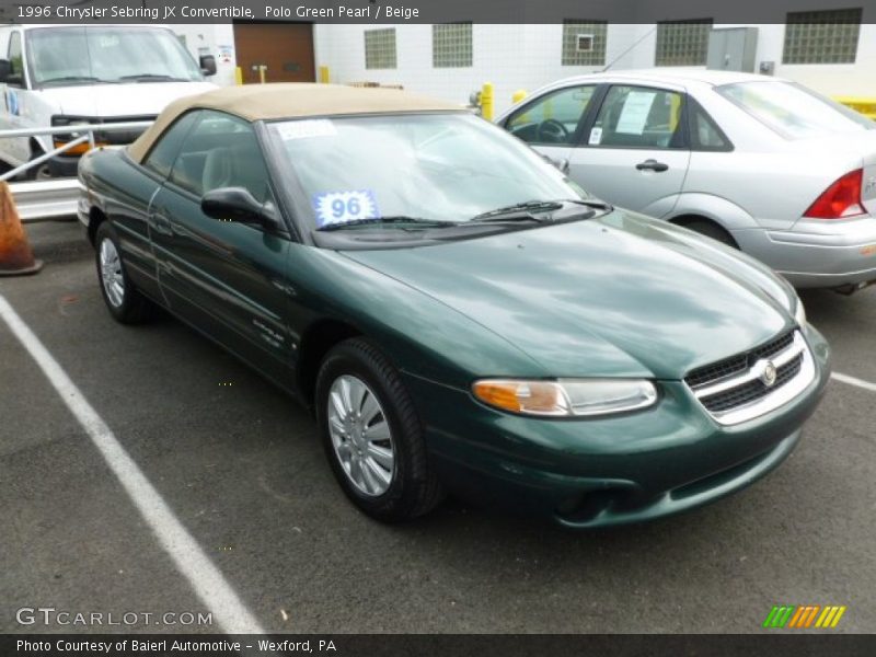 Polo Green Pearl / Beige 1996 Chrysler Sebring JX Convertible
