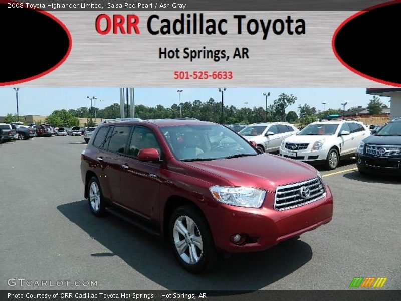Salsa Red Pearl / Ash Gray 2008 Toyota Highlander Limited