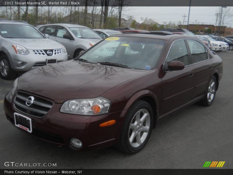 Merlot Red / Black 2003 Nissan Maxima SE