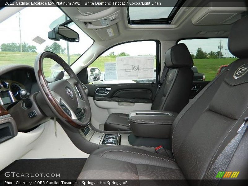  2012 Escalade ESV Platinum AWD Cocoa/Light Linen Interior