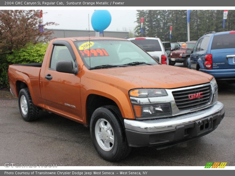 Sunburst Orange Metallic / Pewter 2004 GMC Canyon SL Regular Cab