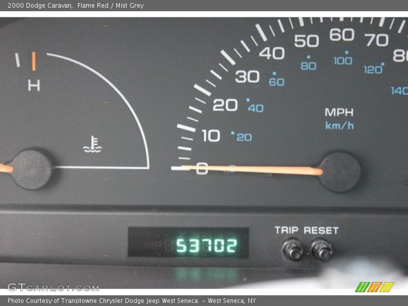 Flame Red / Mist Grey 2000 Dodge Caravan