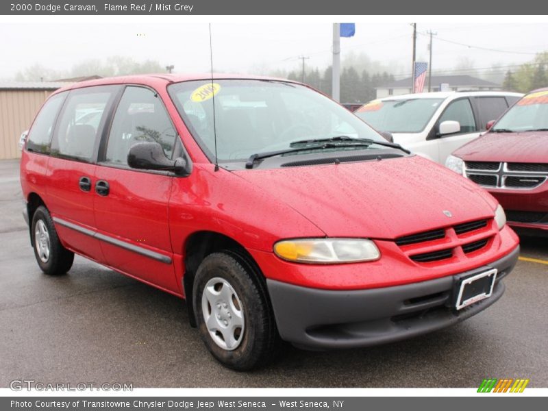 Flame Red / Mist Grey 2000 Dodge Caravan