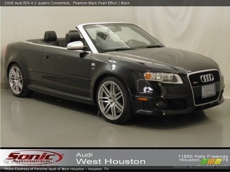 Phantom Black Pearl Effect / Black 2008 Audi RS4 4.2 quattro Convertible