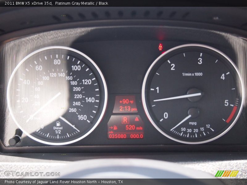 Platinum Gray Metallic / Black 2011 BMW X5 xDrive 35d