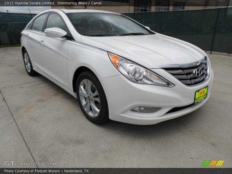 Shimmering White / Camel 2013 Hyundai Sonata Limited