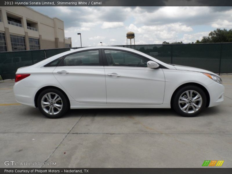 Shimmering White / Camel 2013 Hyundai Sonata Limited