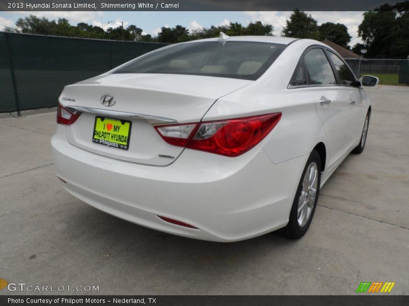 Shimmering White / Camel 2013 Hyundai Sonata Limited