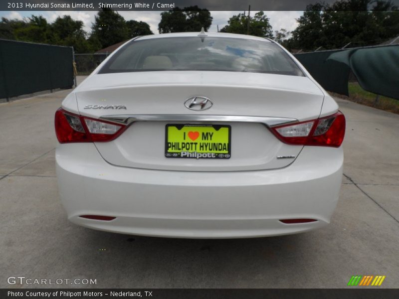 Shimmering White / Camel 2013 Hyundai Sonata Limited