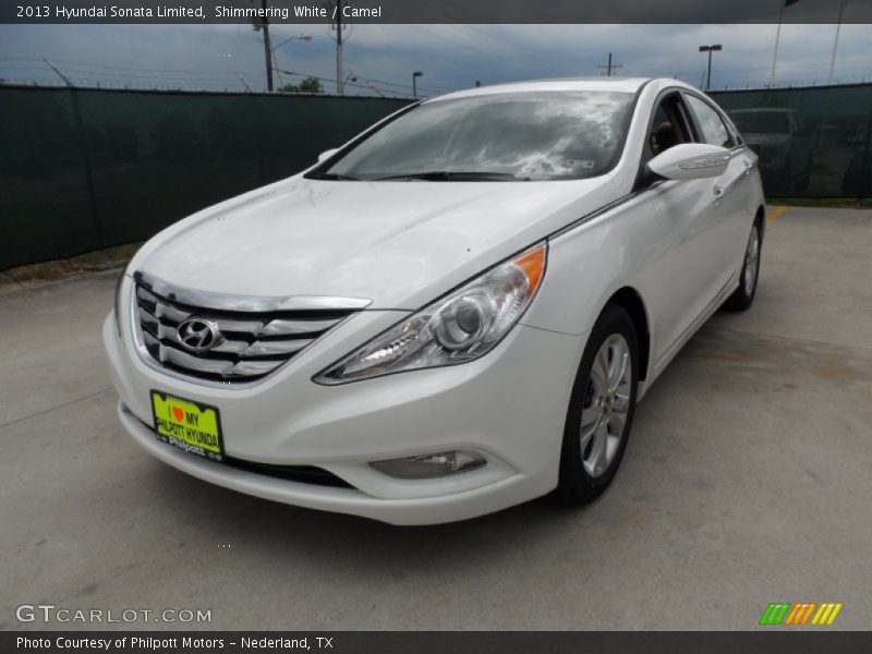 Shimmering White / Camel 2013 Hyundai Sonata Limited