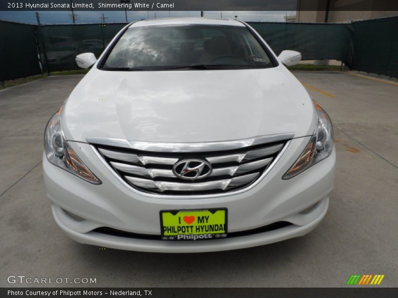 Shimmering White / Camel 2013 Hyundai Sonata Limited