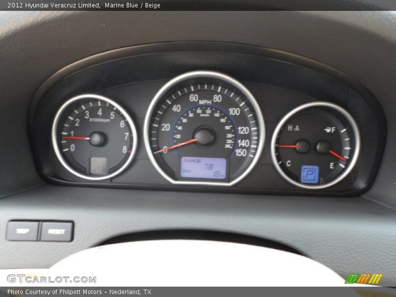 Marine Blue / Beige 2012 Hyundai Veracruz Limited