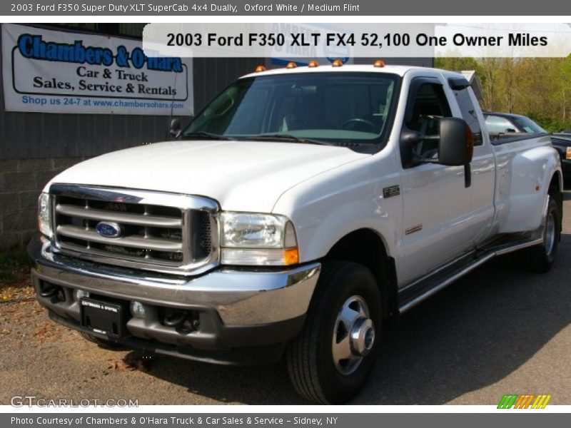 Oxford White / Medium Flint 2003 Ford F350 Super Duty XLT SuperCab 4x4 Dually