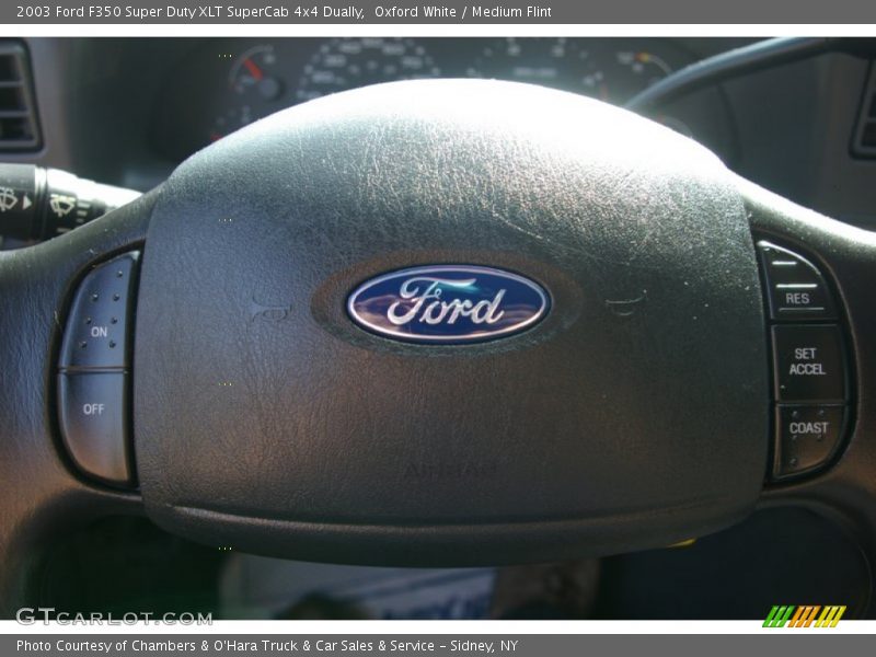 Oxford White / Medium Flint 2003 Ford F350 Super Duty XLT SuperCab 4x4 Dually