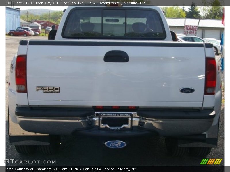 Oxford White / Medium Flint 2003 Ford F350 Super Duty XLT SuperCab 4x4 Dually