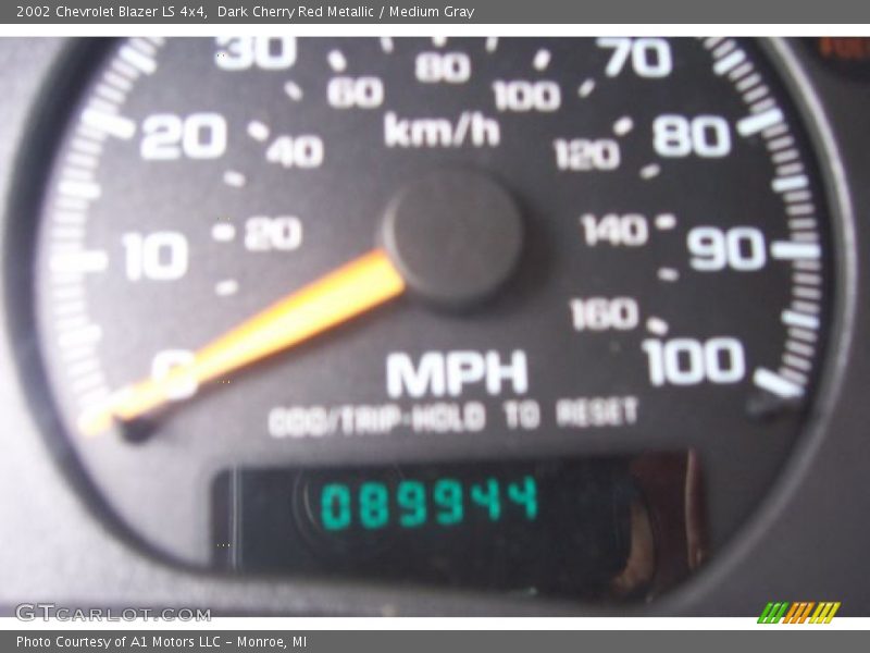 Dark Cherry Red Metallic / Medium Gray 2002 Chevrolet Blazer LS 4x4