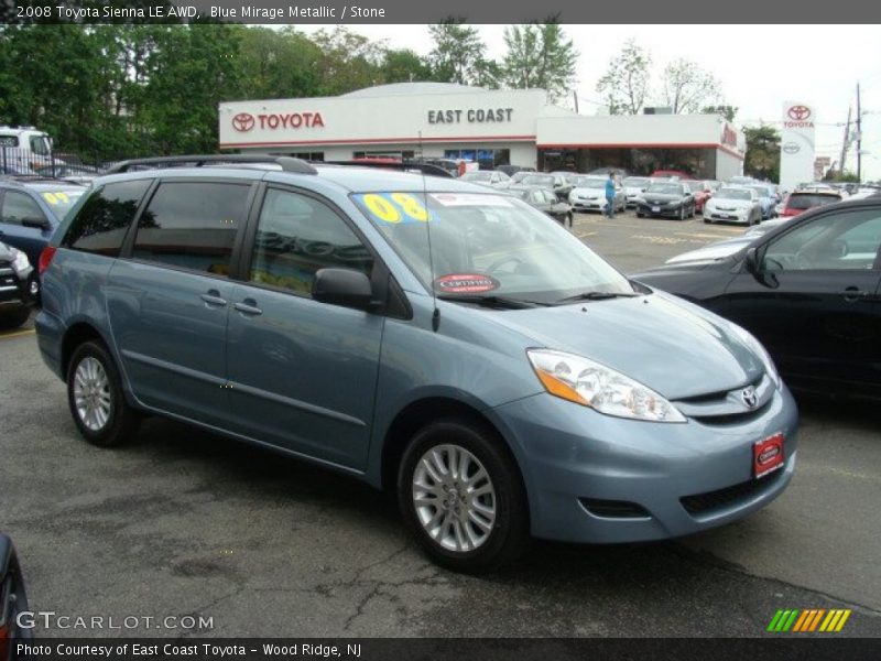 Blue Mirage Metallic / Stone 2008 Toyota Sienna LE AWD