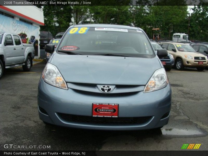 Blue Mirage Metallic / Stone 2008 Toyota Sienna LE AWD